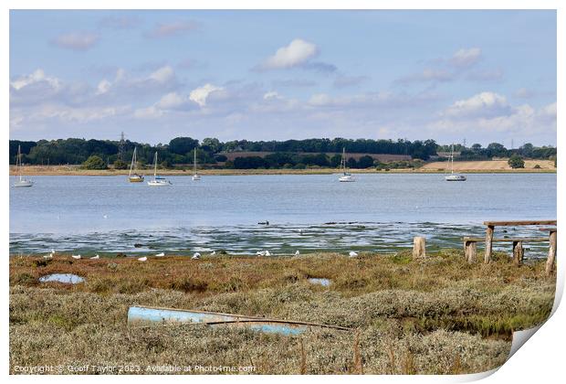 River stour from Mistley Walls Print by Geoff Taylor