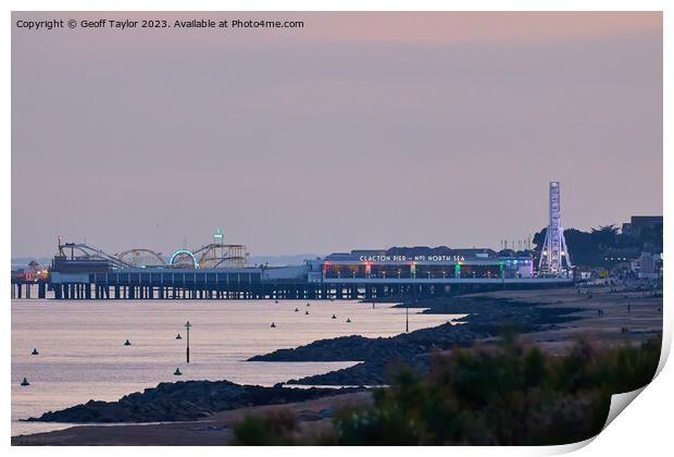 Clacton pier early evening Print by Geoff Taylor