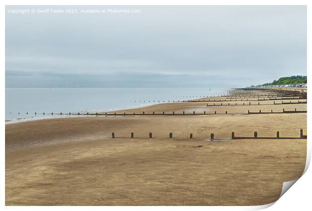 Golden sands of Frinton on Sea Print by Geoff Taylor