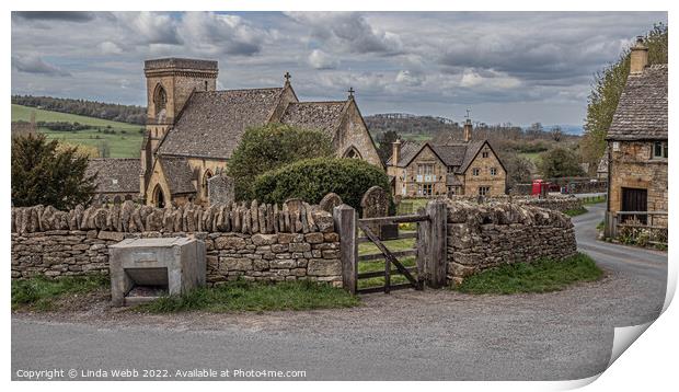 Church of St Barnabas, Snowshill, Cotswolds Print by Linda Webb