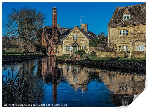 The Old Mill, Lower Slaughter, Cotswolds Print by Linda Webb