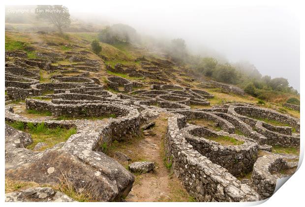 Archaeological site of Castro de Santa Trega, Galicia, Spain Print by Ian Murray