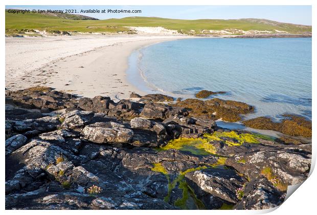 Sandy beach South Bay, Vatersay island, Barra, Outer Hebrides, Scotland, UK Print by Ian Murray