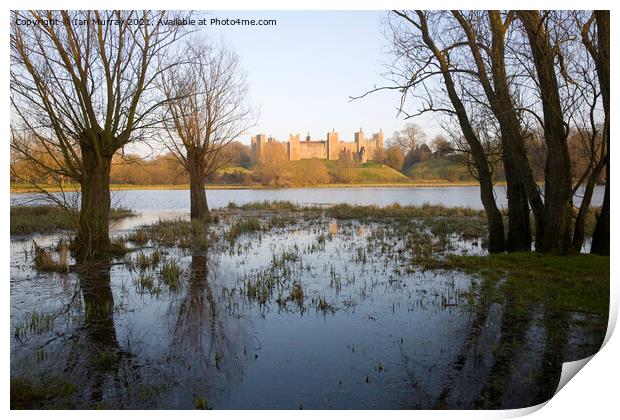 Framlingham Castle viewed over the Mere, Suffolk, England Print by Ian Murray