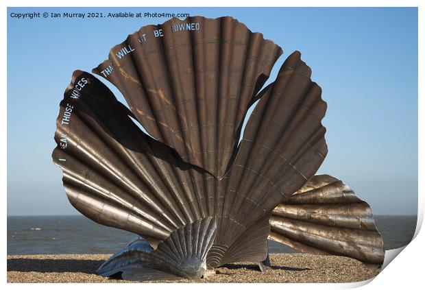 The Scallop, sculpture by Maggi Hambling  Print by Ian Murray