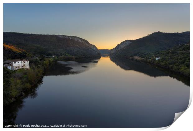 Portas de Rodao Natural Monument at sunset, Portugal Print by Paulo Rocha