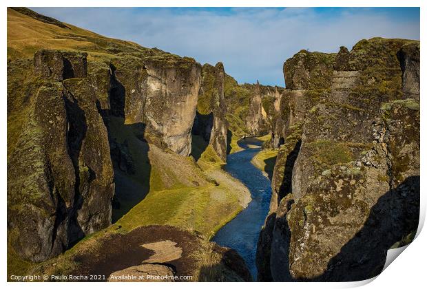 Fjadrargljufur canyon in Iceland Print by Paulo Rocha