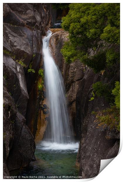 Arado waterfall, Portugal Print by Paulo Rocha