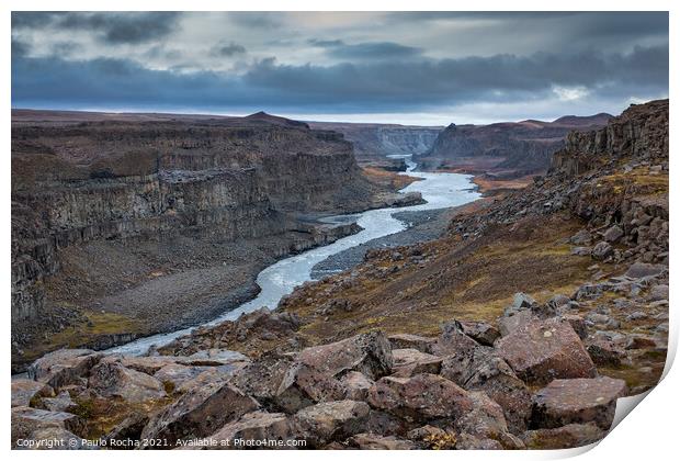 Jokulsargljufur canyon in northern Iceland Print by Paulo Rocha