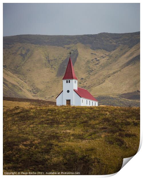 Church in Vik i Myrdal, Iceland Print by Paulo Rocha