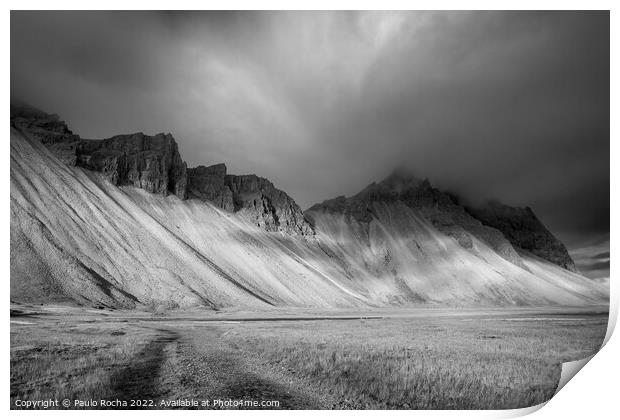 Vestrahorn mountain in Iceland Print by Paulo Rocha