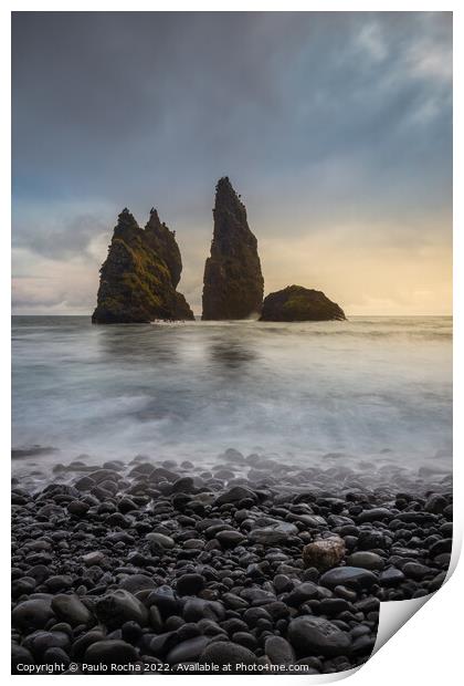 Sea stacks at Alagoa Bay, Flores Island Print by Paulo Rocha