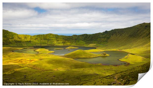 Caldeirao crater, Corvo island, Azores Print by Paulo Rocha