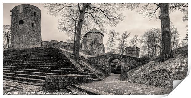 Old medieval stone castle Print by Maria Vonotna