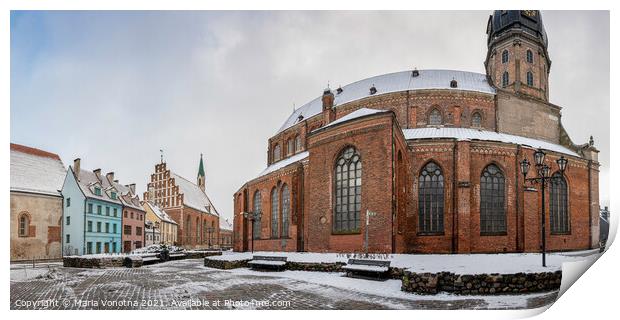 Saint Peter's Church in Riga, Latvia Print by Maria Vonotna