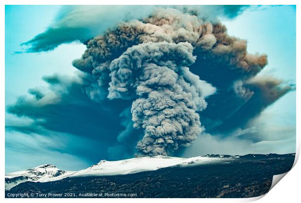Eyjafjallajokul Eruption Print by Tony Prower