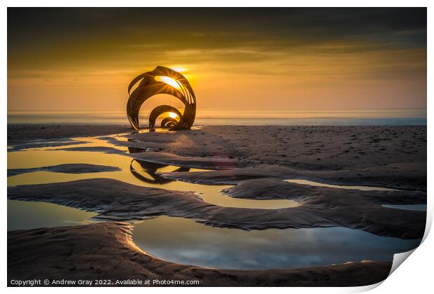 Mary's Shell Sunset Print by Andy Gray