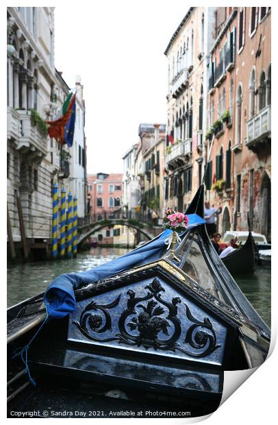 Venice Gondola Trip Print by Sandra Day