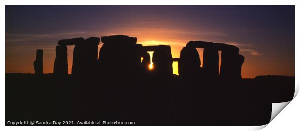 Stonehenge Dorset, Panoramic. Print by Sandra Day