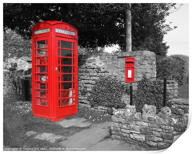 Red Boxes Communication Print by Sandra Day