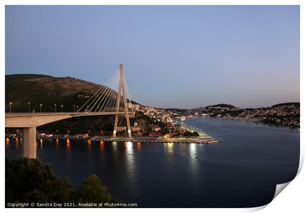 The Franjo Tudman Bridge, Croatia Print by Sandra Day