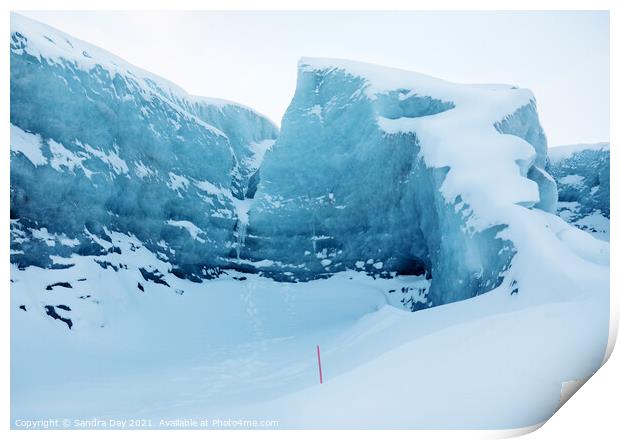 Ice Blue Mountain Iceland Print by Sandra Day