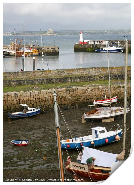 Newlyn Harbour. Cornwall. Print by Sandra Day