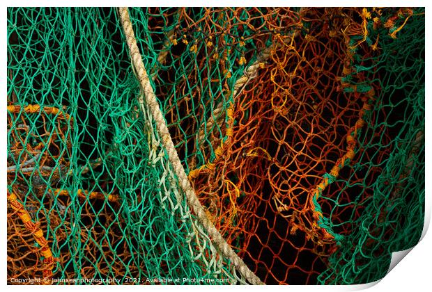 Colourful old fishing nets at Leigh-on-Sea Print by johnseanphotography 