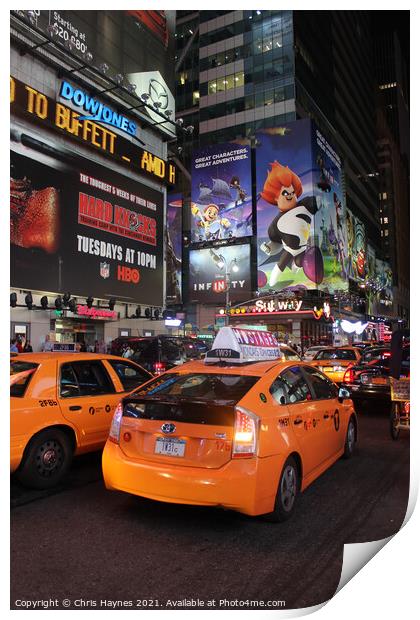 Times Square New York City at Night Print by Chris Haynes