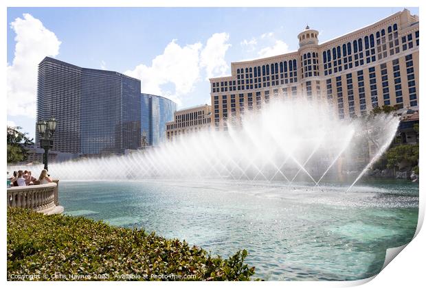 The Bellagio Fountains Print by Chris Haynes