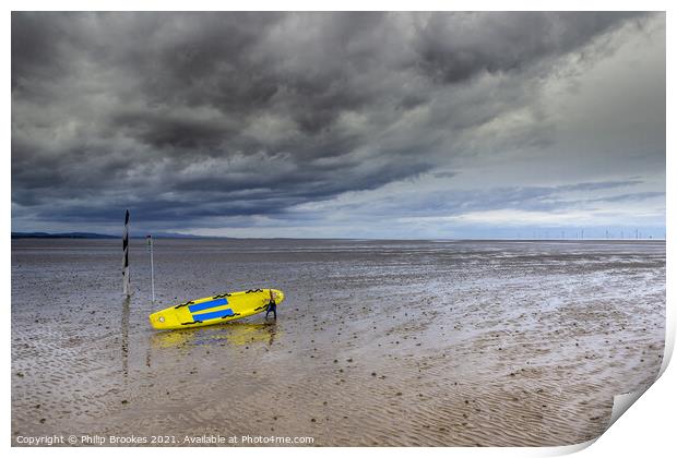 Waiting for the Waves at Wallasey Print by Philip Brookes