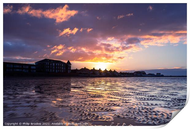 West Kirby Sunrise Print by Philip Brookes