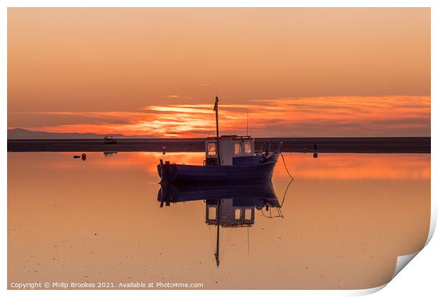 Meols Sunset Print by Philip Brookes