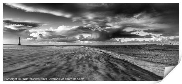 Dramatic sky over New Brighton Print by Philip Brookes