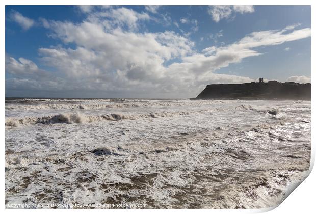 Stormy seas at Scarborough Print by Philip Brookes