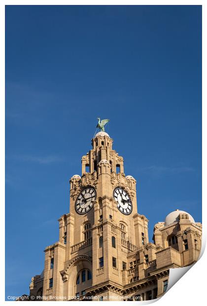 Liver Building Clocktower Print by Philip Brookes