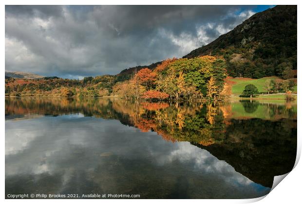 Rydal Water Reflections Print by Philip Brookes