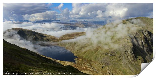 Cloud Inversion over Dollywaggon Pike Print by Philip Brookes