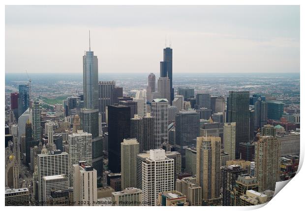 Skyline of Chicago, Illinois, with Trump Tower Print by Dietmar Rauscher