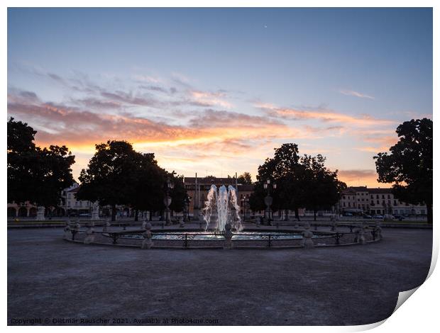 Fountain in the Prato della Valle on Isola Memmia in Padova at S Print by Dietmar Rauscher