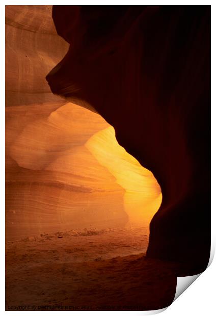 Antelope Canyon, Orange Rock Formation, in Arizona Print by Dietmar Rauscher
