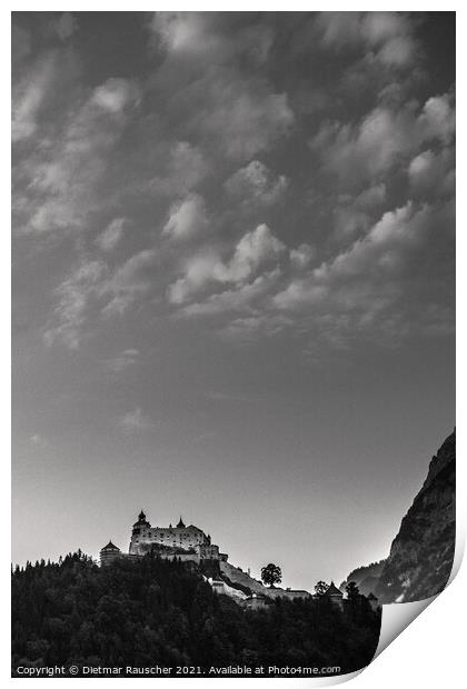 Hohenwerfen Castle, a Medieval Fortress in Werfen, Austria at Du Print by Dietmar Rauscher