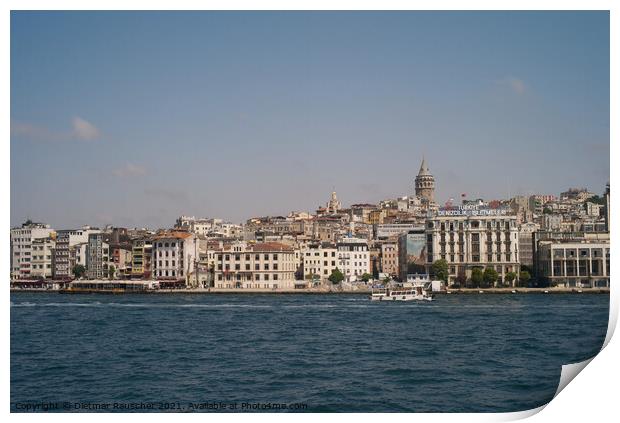 Cityscape of Istanbul with Galata Tower Print by Dietmar Rauscher