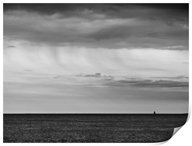 Adriatic Sea Ocean Horizon in Grado in Monochrome Print by Dietmar Rauscher