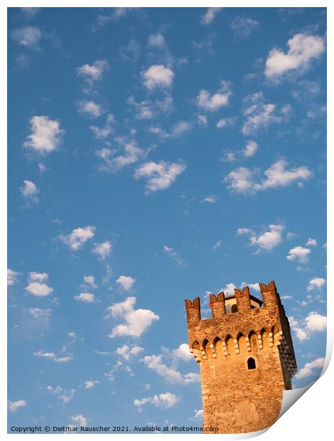 Scaliger Castle Tower in Sirmione Print by Dietmar Rauscher