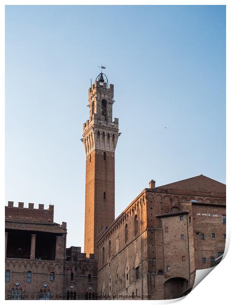 Torre del Mangia Tower in Siena, Italy Print by Dietmar Rauscher