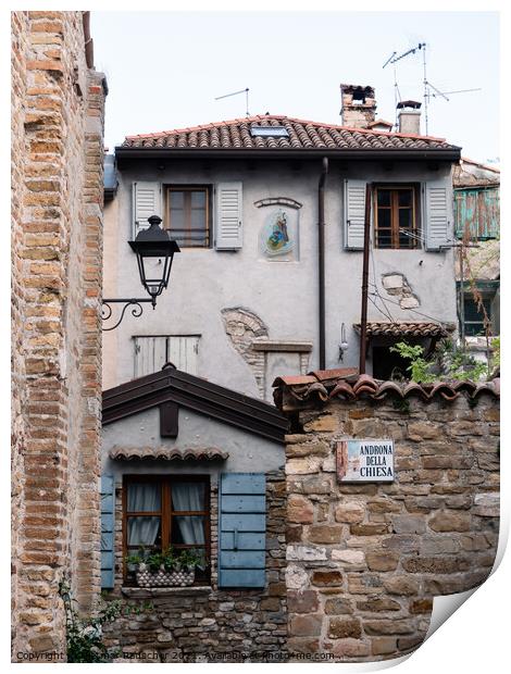 Grado Old Town Stone Houses in Italy Print by Dietmar Rauscher