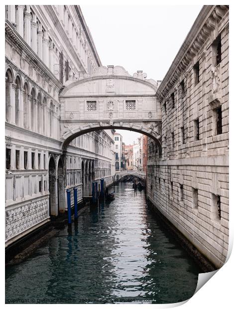 Bridge of Sighs at the Doges Palace in Venice Print by Dietmar Rauscher