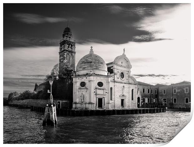 Chiesa San Michele in Isola Church in Venice Monochrome Print by Dietmar Rauscher
