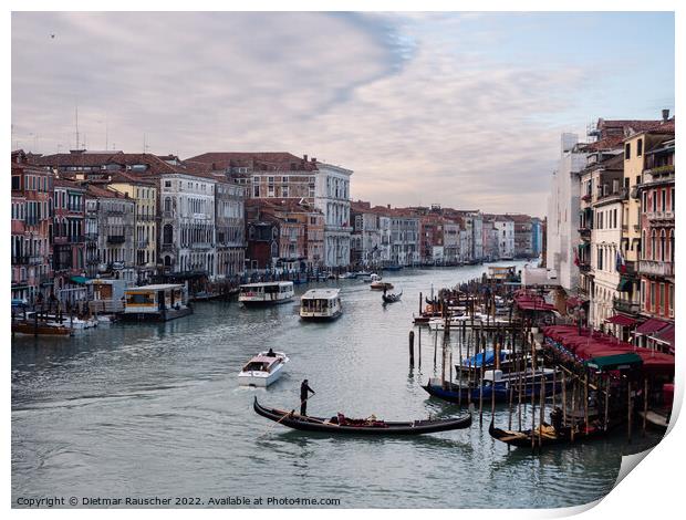 Grand Canal of Venice from Rialto Bridge in Winter Print by Dietmar Rauscher